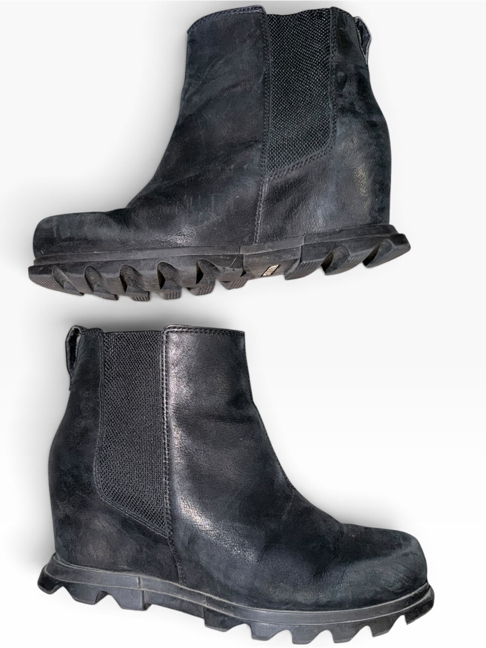 Sorel Black Wedge Chelsea Ankle Boots